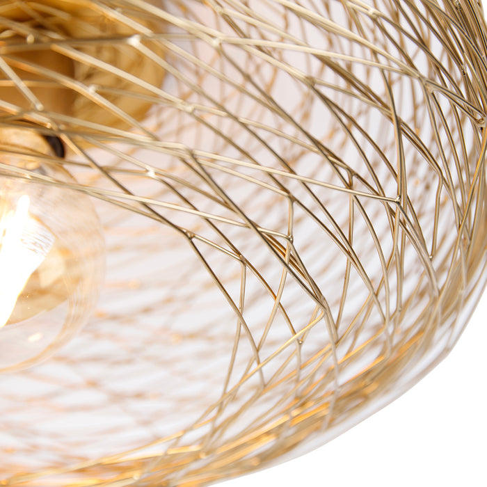 QAZQA Smart plafondlamp goud ovaal incl. Wifi G95 - Sarella