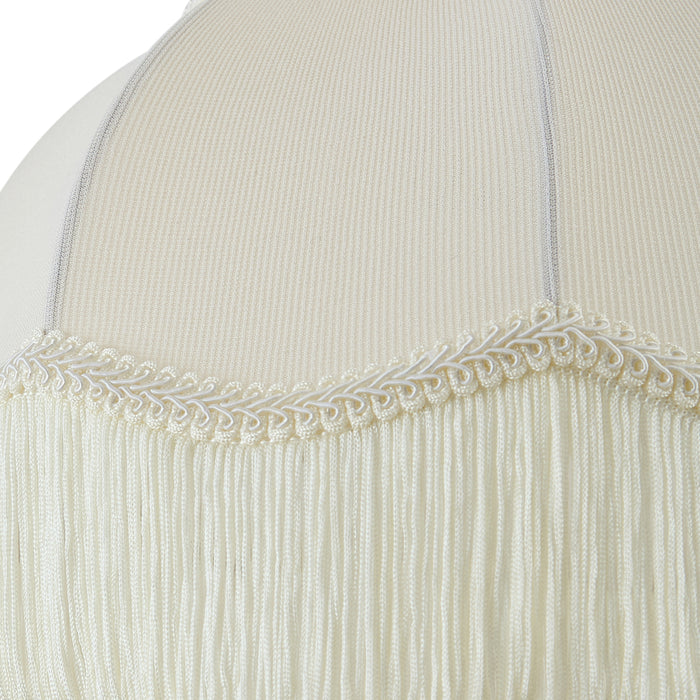 QAZQA Stoffen lampenkap beige met witte binnenkant 31,5|15|14 -