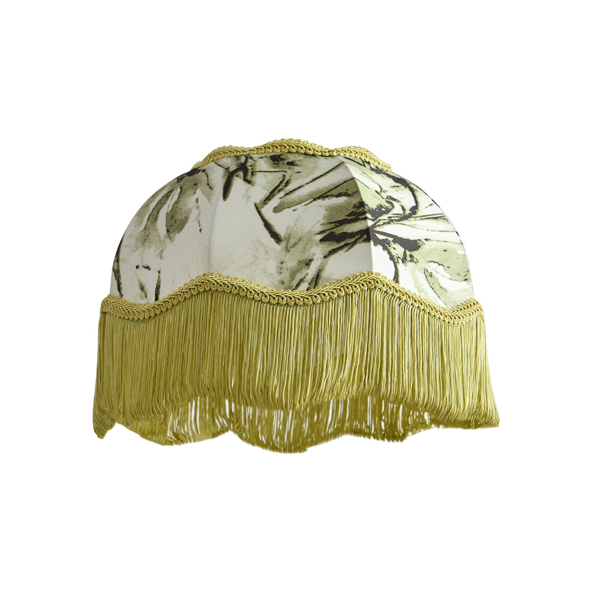 QAZQA Stoffen lampenkap blad dessin met witte binnenkant 31,5|15|14 -