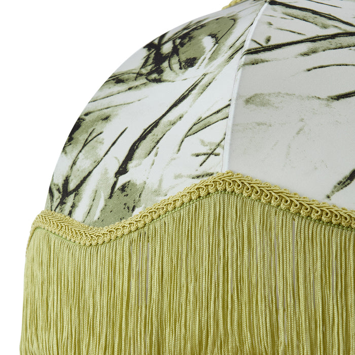 QAZQA Stoffen lampenkap blad dessin met witte binnenkant 45|15|21,5 -