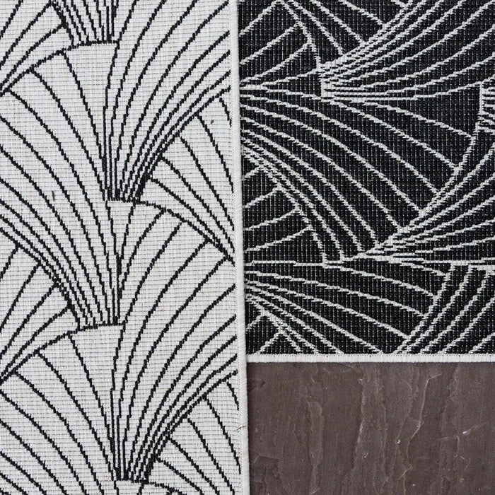 Interieur05 Buitenkleed Deco zwart|wit dubbelzijdig - 160 x 230 cm