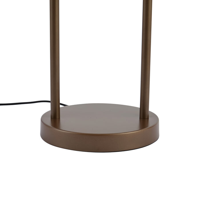 QAZQA Hotel Chique tafellamp donker brons met amber glas - Stavelot