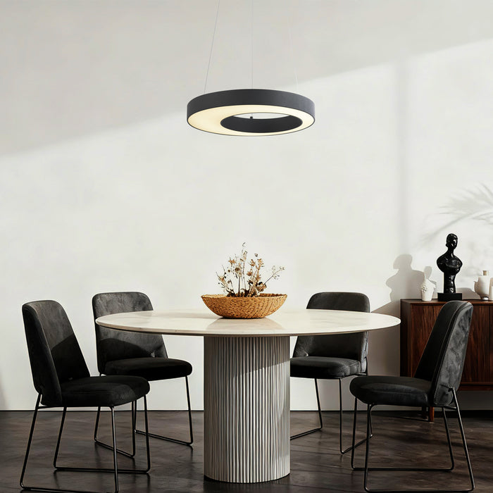 QAZQA Moderne hanglamp zwart 50cm incl. LED 3-staps dimbaar -