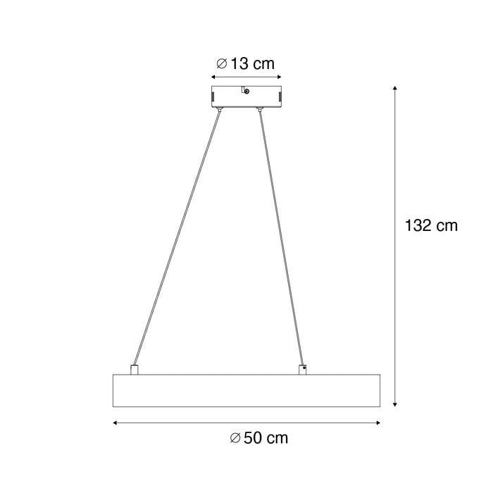 QAZQA Moderne hanglamp zwart 50cm incl. LED 3-staps dimbaar -