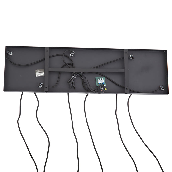 QAZQA Design hanglamp zwart met smoke glas 6-lichts - Ana