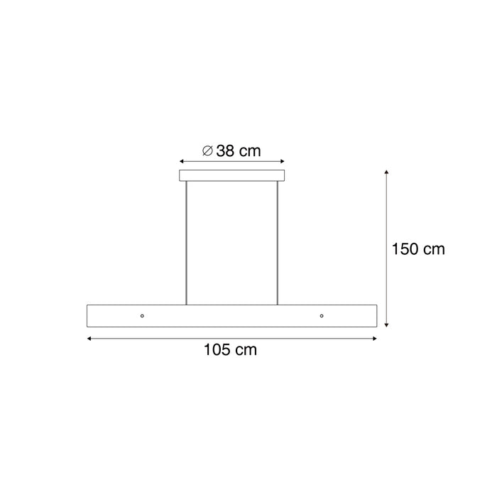 QAZQA Moderne hanglamp zwart met smoke glas - Catch