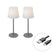QAZQA Set van 2 tafellampen grijs oplaadbaar 40 cm IP54 - Jude