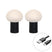 QAZQA Set van 2 tafellampen mushroom zwart incl. LED oplaadbaar -