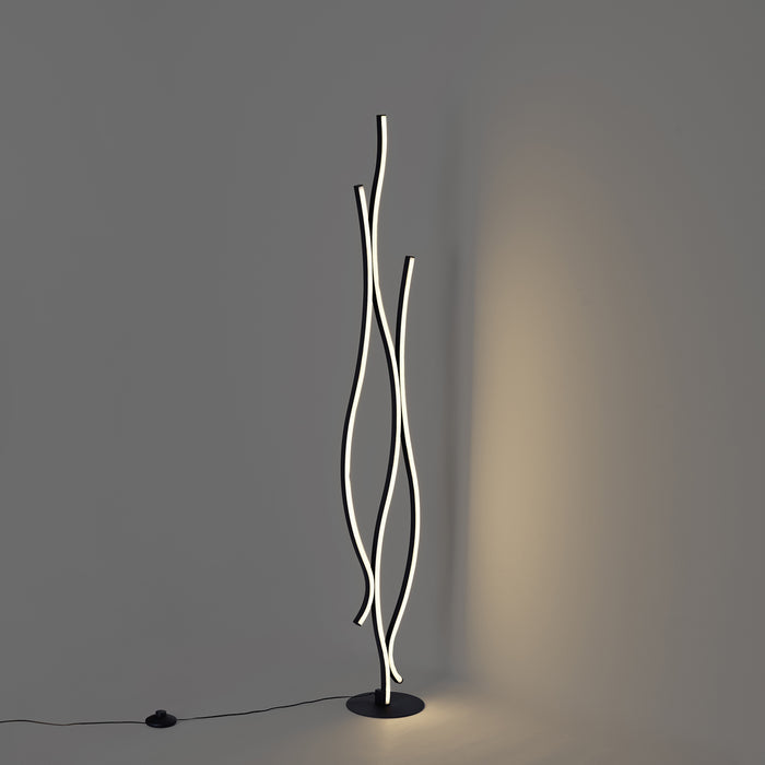 QAZQA Design vloerlamp zwart incl. LED dimbaar - Ying