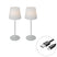 QAZQA Set van 2 tafellampen wit oplaadbaar 40 cm IP54 - Jude