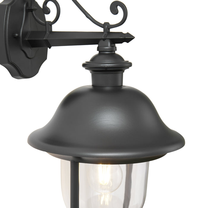 QAZQA Klassieke buiten wandlamp zwart met helder glas - Genoa