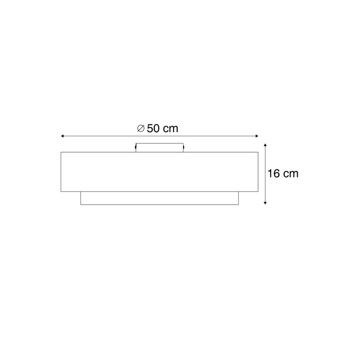 QAZQA Moderne plafonnière donker brons met taupe 50cm 3-lichts - Drum