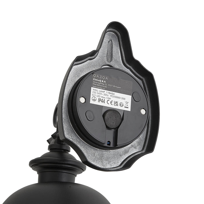 QAZQA Klassieke buiten wandlamp zwart met helder glas - Genoa