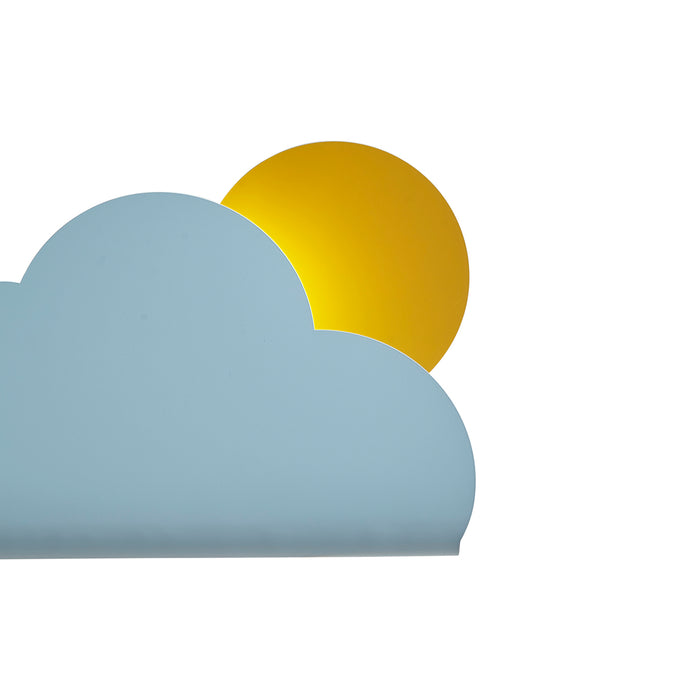 QAZQA Kinder wandlamp blauw wolk met zon - Cloudy