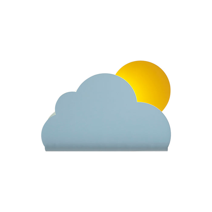 QAZQA Kinder wandlamp blauw wolk met zon - Cloudy