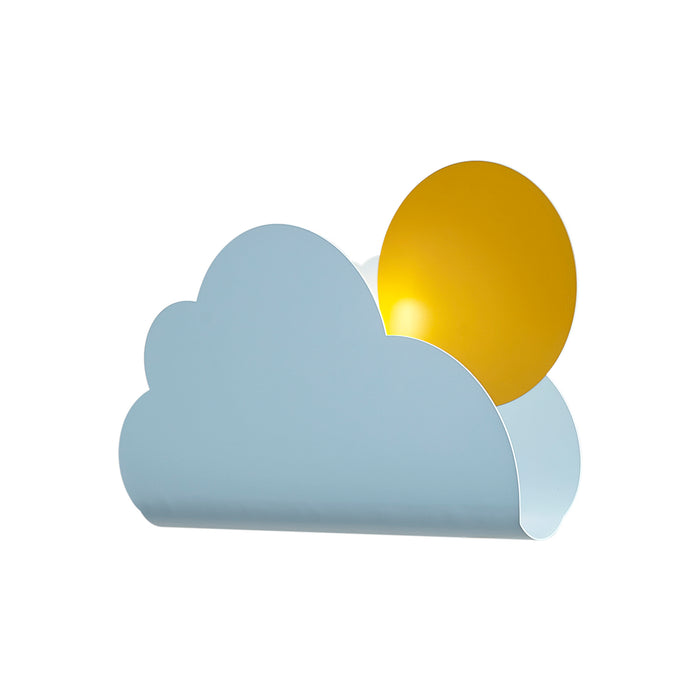 QAZQA Kinder wandlamp blauw wolk met zon - Cloudy