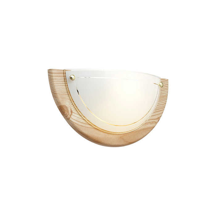 QAZQA Klassieke wandlamp naturel met wit glas - Mesiac