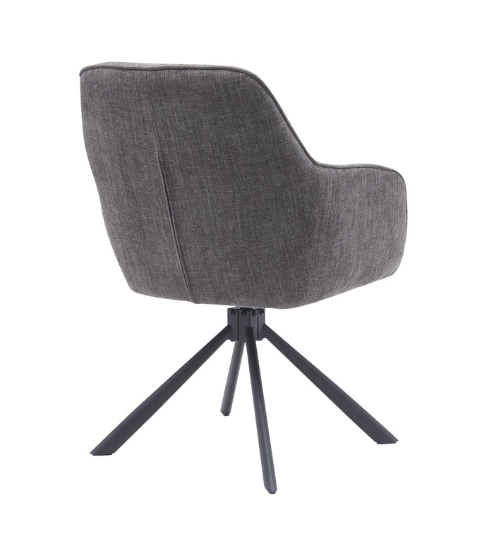 Morwen Eetkamerstoel - Set van 2 - Grijs met metalen poot