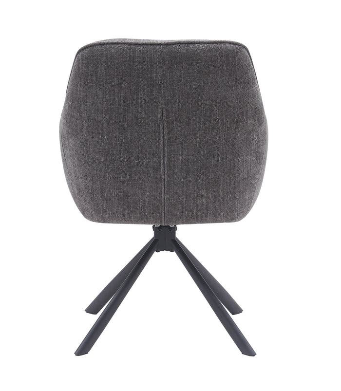 Morwen Eetkamerstoel - Set van 2 - Grijs met metalen poot