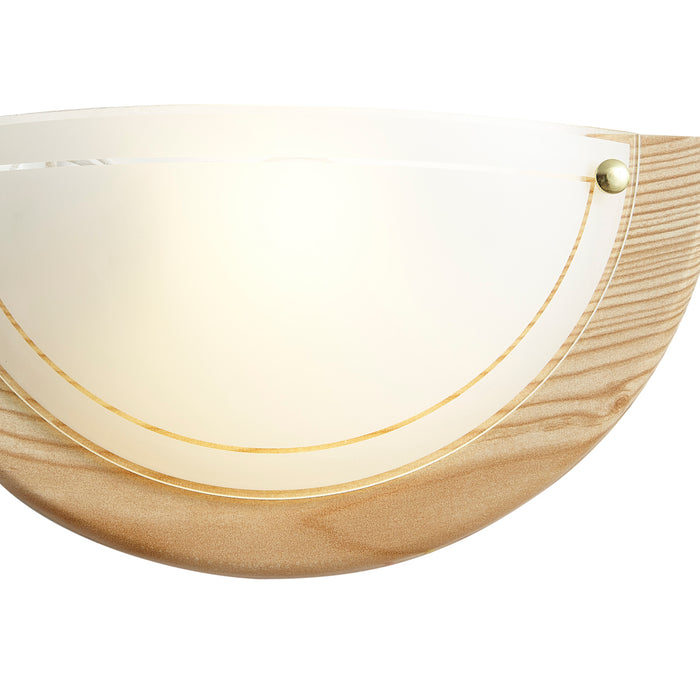 QAZQA Klassieke wandlamp naturel met wit glas - Mesiac