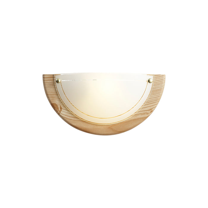 QAZQA Klassieke wandlamp naturel met wit glas - Mesiac