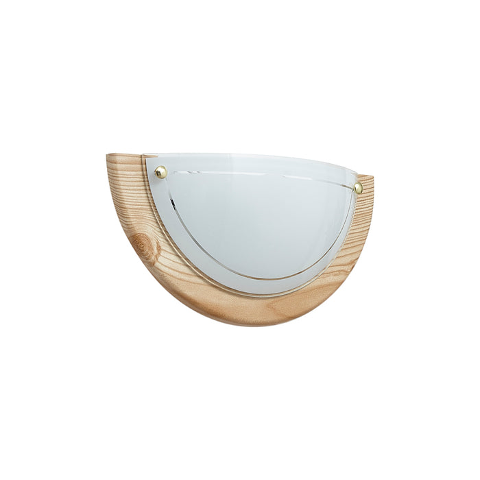 QAZQA Klassieke wandlamp naturel met wit glas - Mesiac