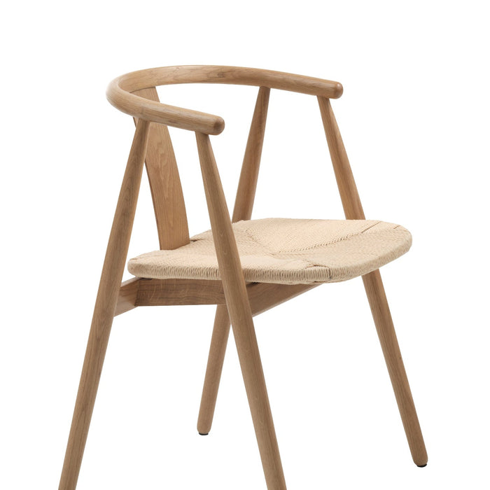 Sumatra Eetkamerstoel - Set van 2 - Eiken met gevlochten zitting