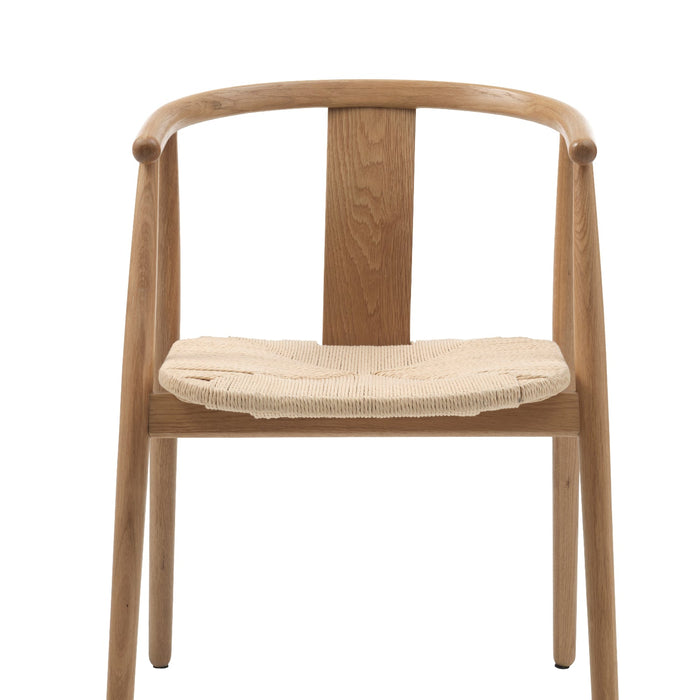 Sumatra Eetkamerstoel - Set van 2 - Eiken met gevlochten zitting