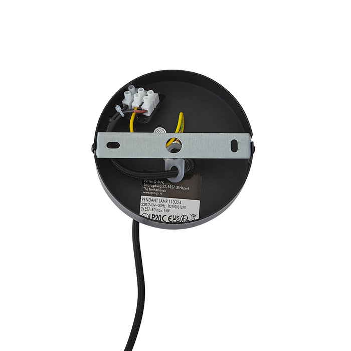 QAZQA Moderne hanglamp donker brons met taupe 50cm 3-lichts - Drum