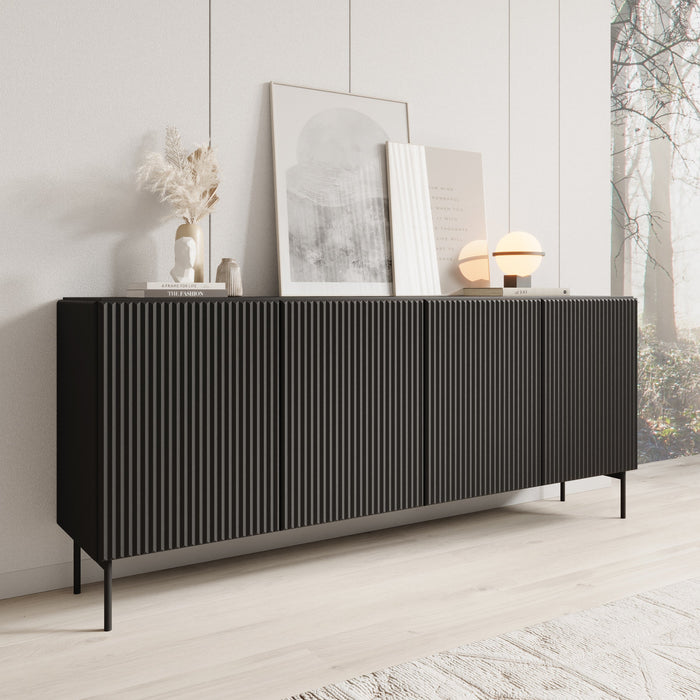 Meubella - Marajo - Dressoir - Zwart - 195 cm
