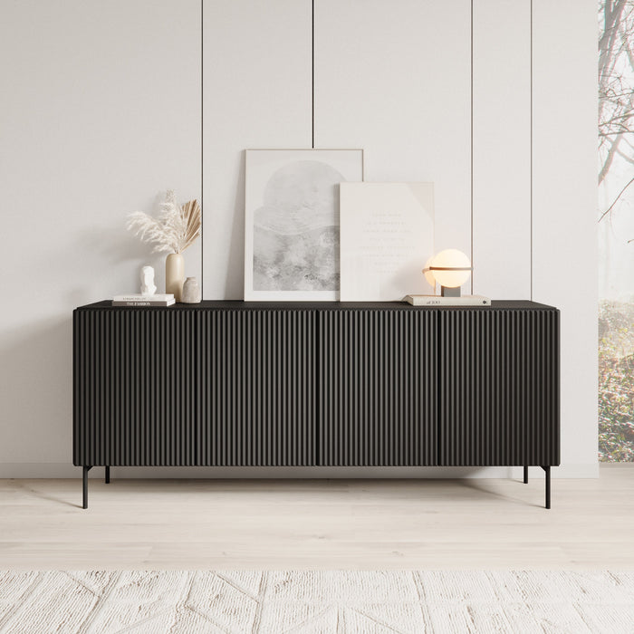 Meubella - Marajo - Dressoir - Zwart - 195 cm