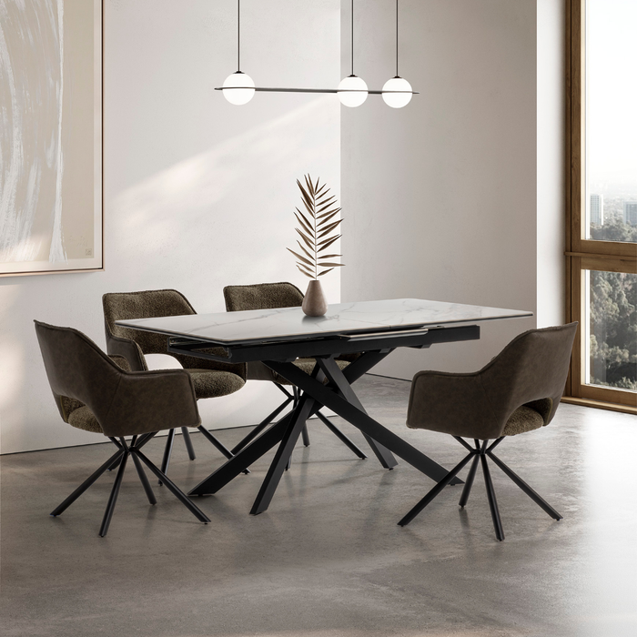 Calicosy - MARIEL Set van 2 Eetkamerstoelen - H47 cm - Groen