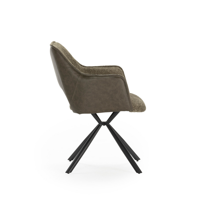 Calicosy - MARIEL Set van 2 Eetkamerstoelen - H47 cm - Groen