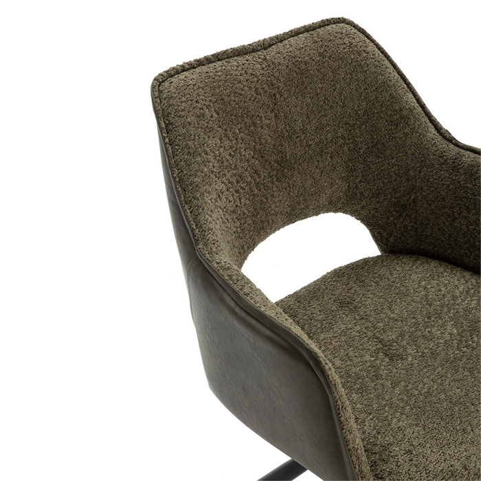 Calicosy - MARIEL Set van 2 Eetkamerstoelen - H47 cm - Groen