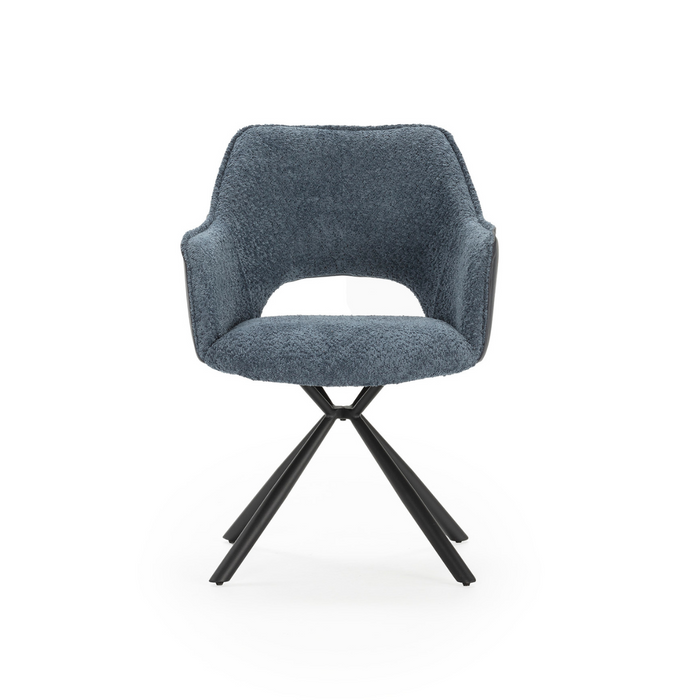 Calicosy - MARIEL Set van 2 Eetkamerstoelen - H47 cm - Blauw