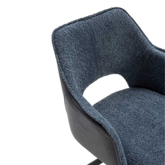 Calicosy - MARIEL Set van 2 Eetkamerstoelen - H47 cm - Blauw