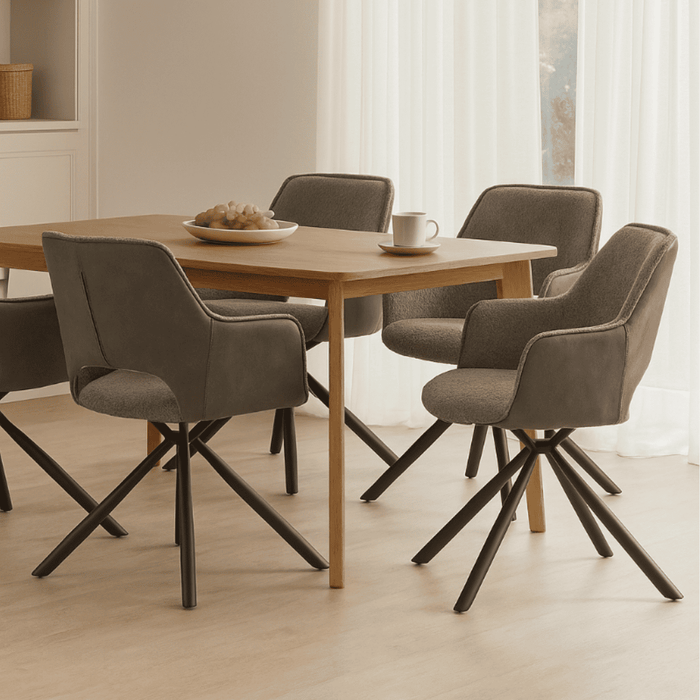 Calicosy - MARIEL Set van 2 Eetkamerstoelen - H47 cm - Grijs