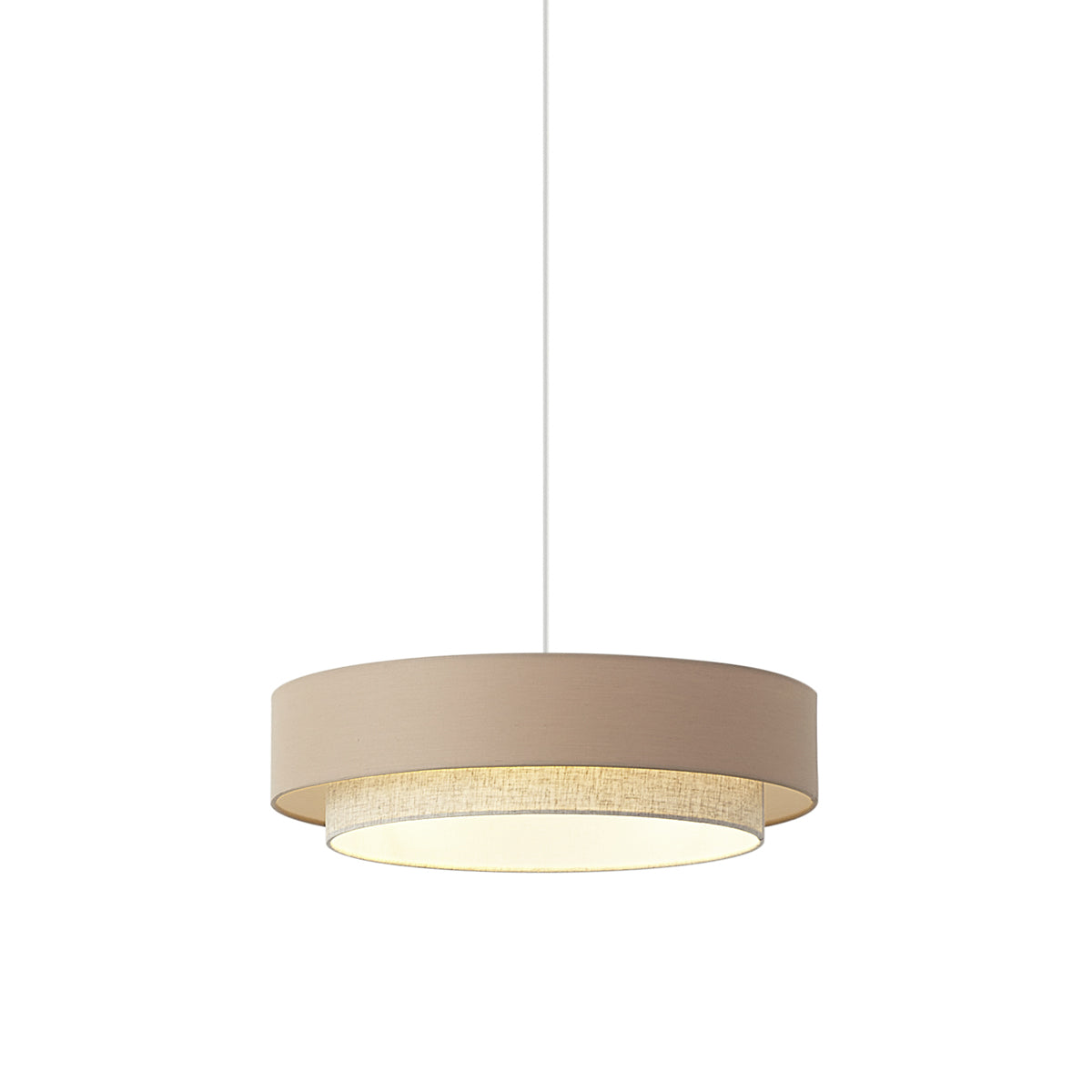QAZQA Moderne hanglamp beige met naturel 50cm 3-lichts - Drum Duo