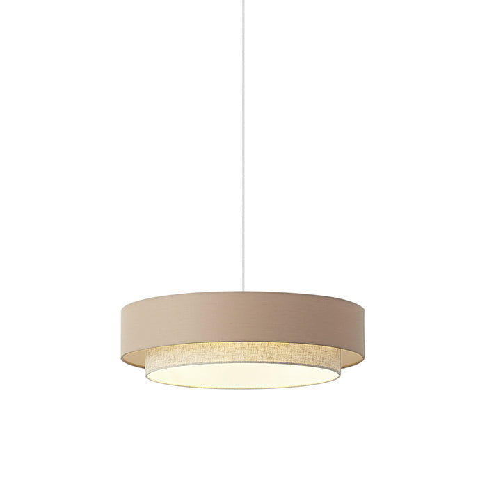 QAZQA Moderne hanglamp beige met naturel 50cm 3-lichts - Drum Duo