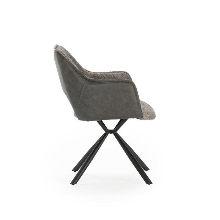 Calicosy - MARIEL Set van 2 Eetkamerstoelen - H47 cm - Grijs