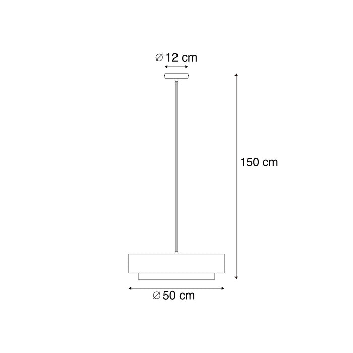 QAZQA Moderne hanglamp beige met naturel 50cm 3-lichts - Drum Duo