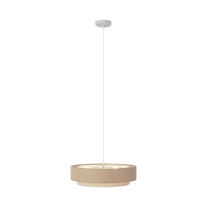 QAZQA Moderne hanglamp beige met naturel 50cm 3-lichts - Drum Duo