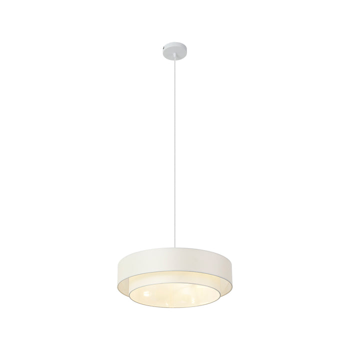 QAZQA Moderne hanglamp wit 50cm 3-lichts - Drum Duo