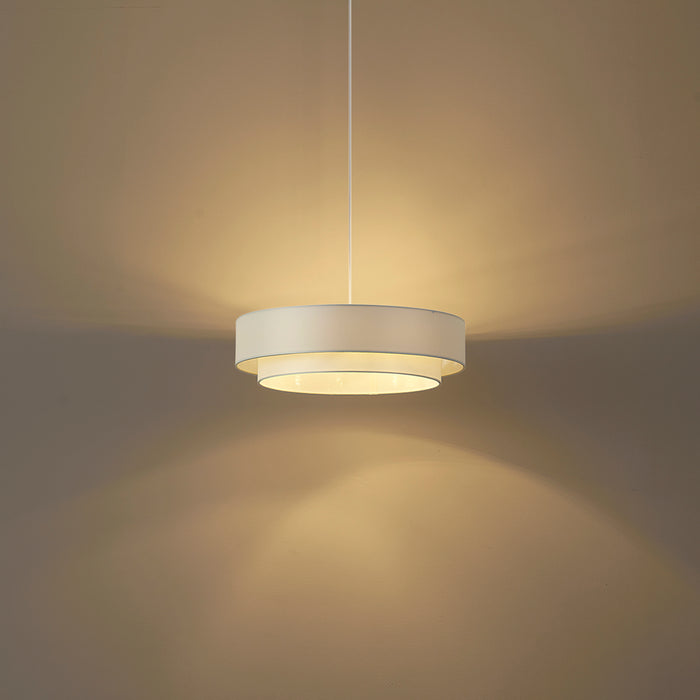 QAZQA Moderne hanglamp wit 50cm 3-lichts - Drum Duo