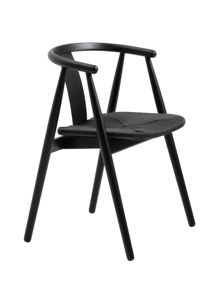 Sumatra Eetkamerstoel - Set van 2 - Zwart met gevlochten zitting