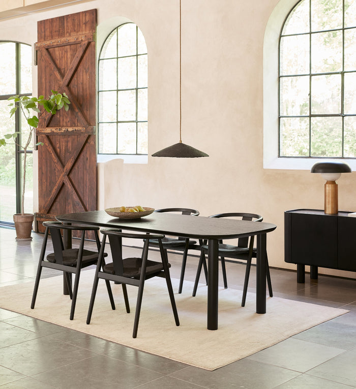 Sumatra Eetkamerstoel - Set van 2 - Zwart met gevlochten zitting