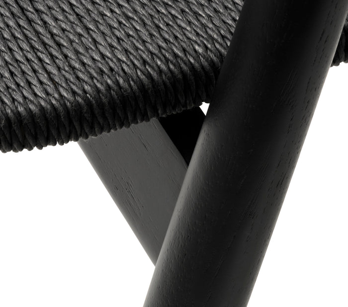 Sumatra Eetkamerstoel - Set van 2 - Zwart met gevlochten zitting