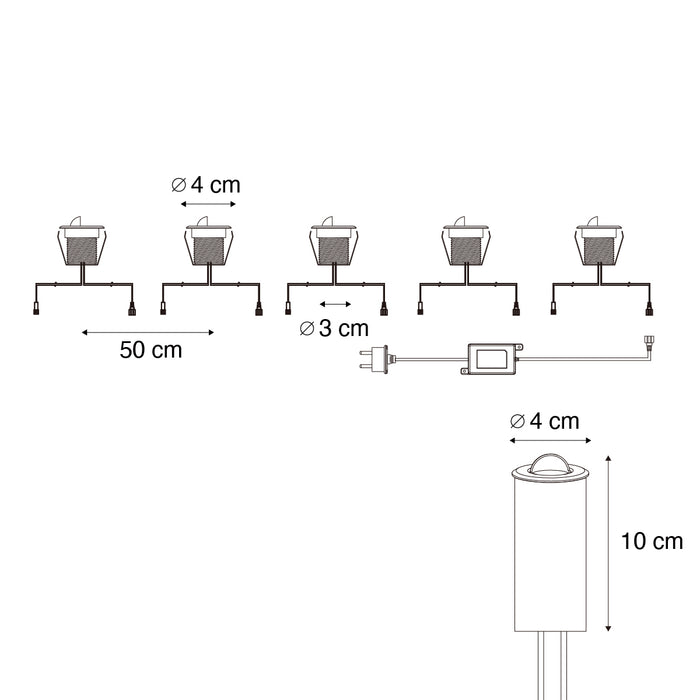 QAZQA Set van 5 moderne grondspots wit incl. LED IP67 - Linsey
