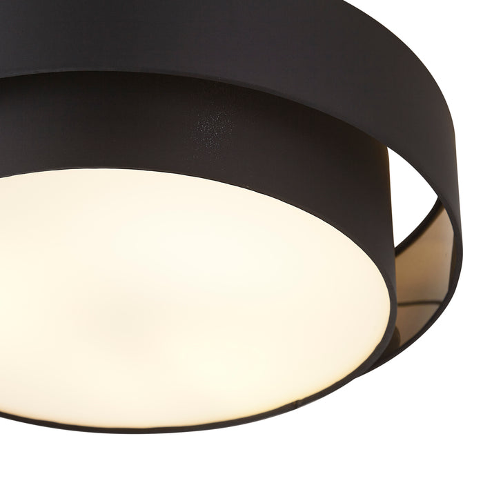 QAZQA Moderne plafonnière zwart 50cm 3-lichts - Steve