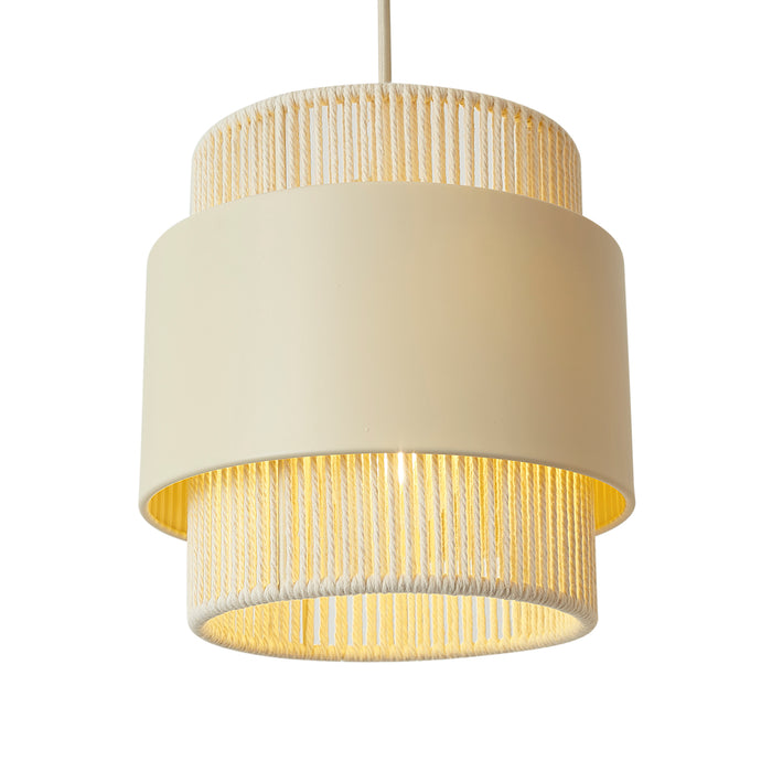 QAZQA Moderne hanglamp beige met goud 3-lichts - Kora